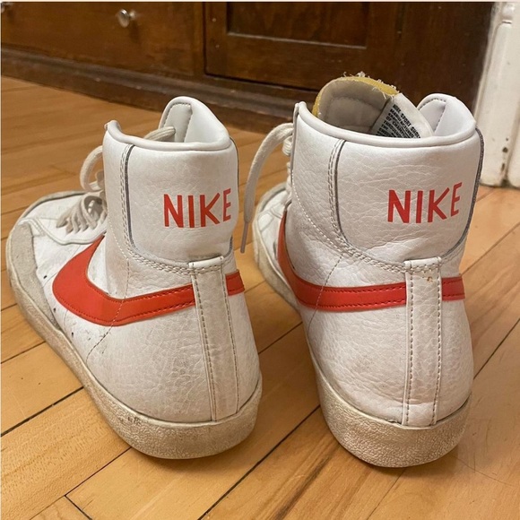 Nike White and Orange Blazers Sneakers - Picture 3 of 5